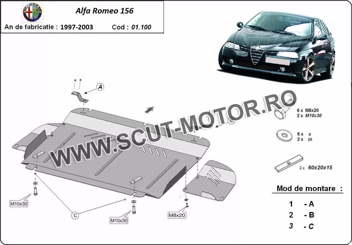 Scut motor Alfa Romeo 156 1997-2003