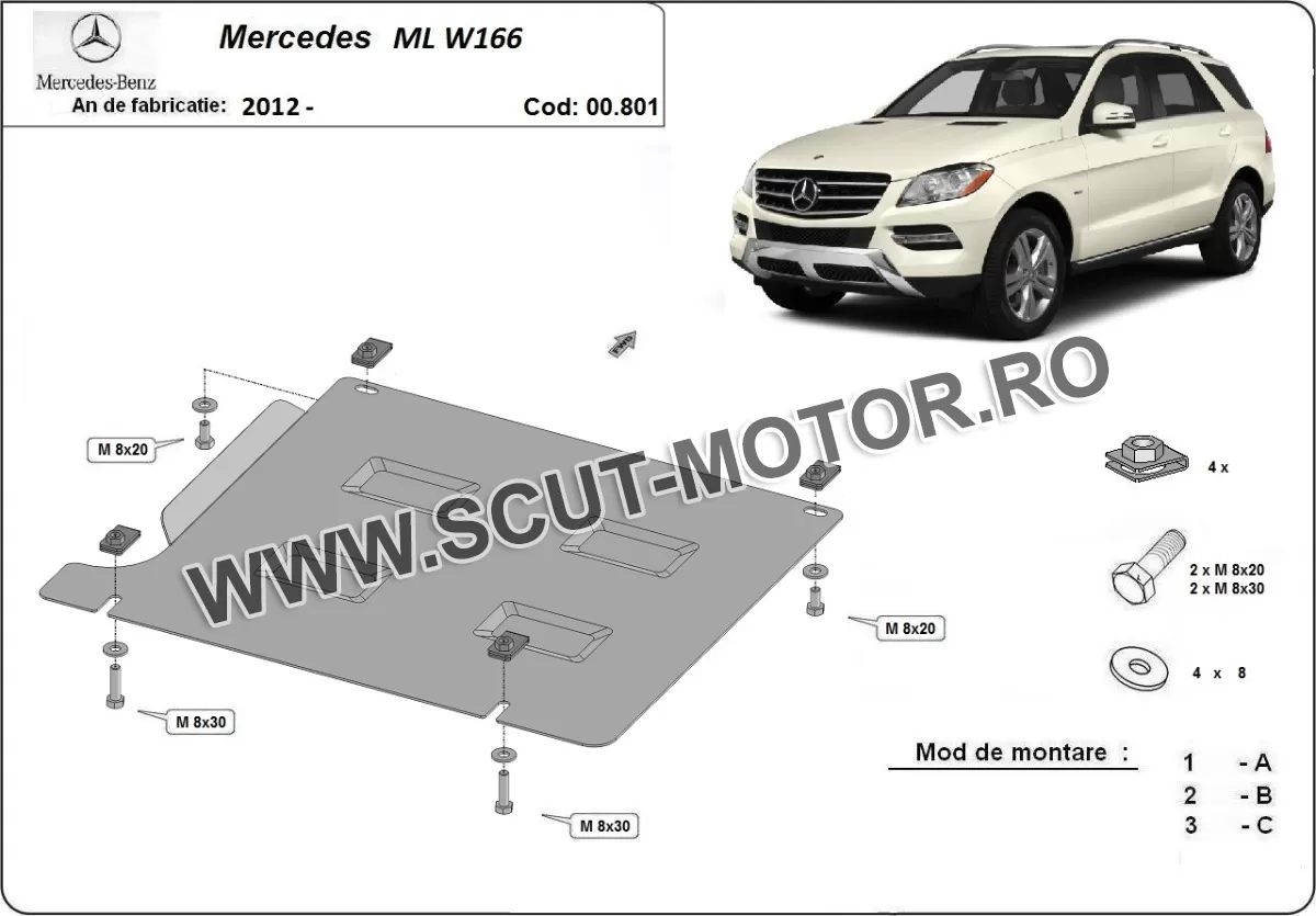 Scut cutie de viteză Mercedes ML W166 2011-2019