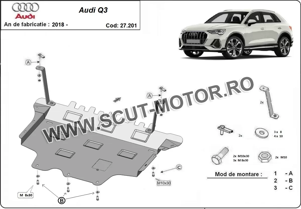 Scut motor Audi Q3 2018-2024