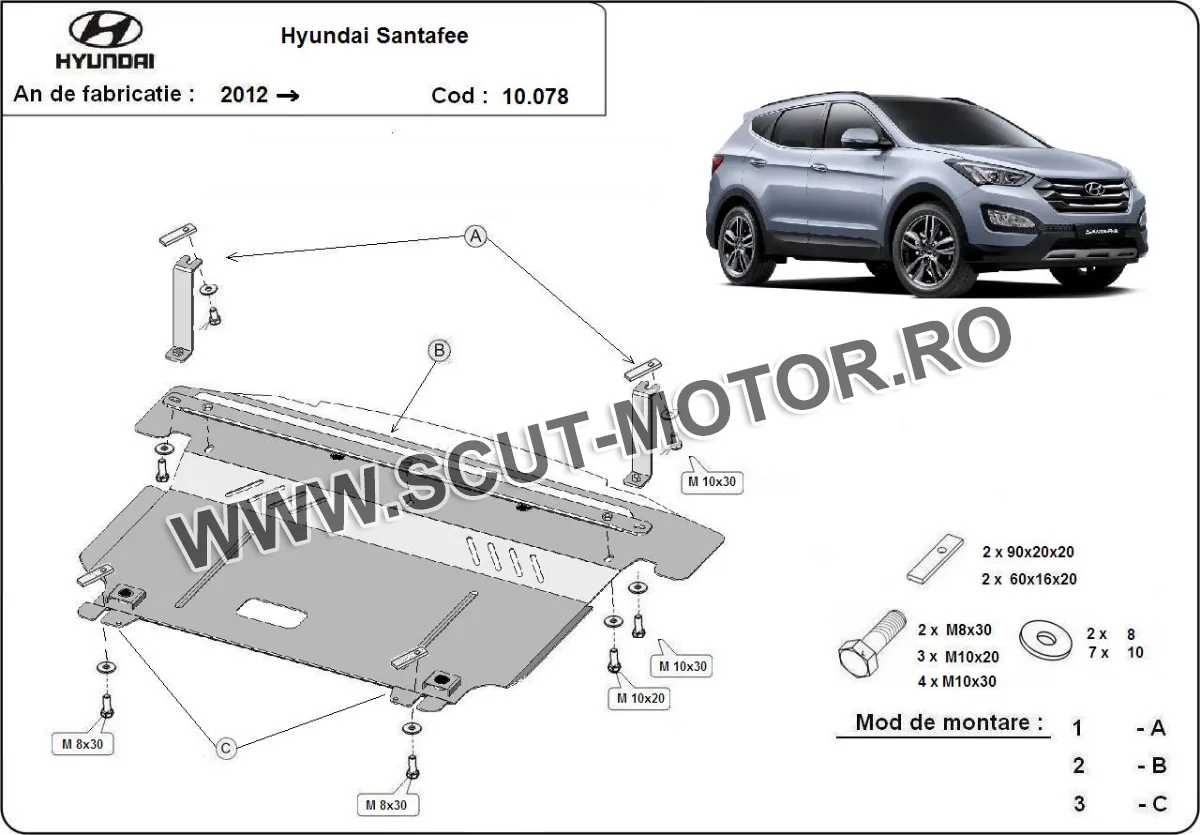 Scut motor Hyundai Santa Fe 2012-2018