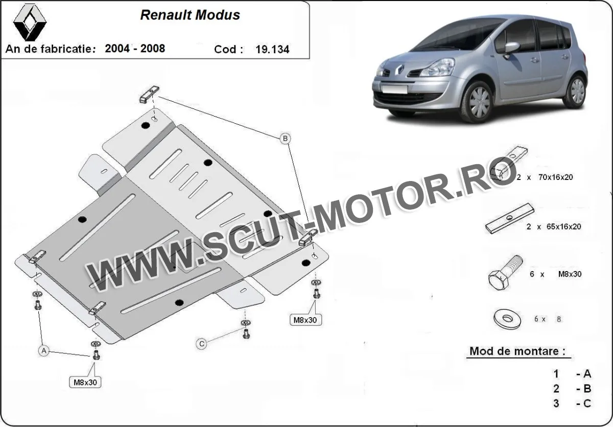 Scut motor Renault Modus 2004-2008