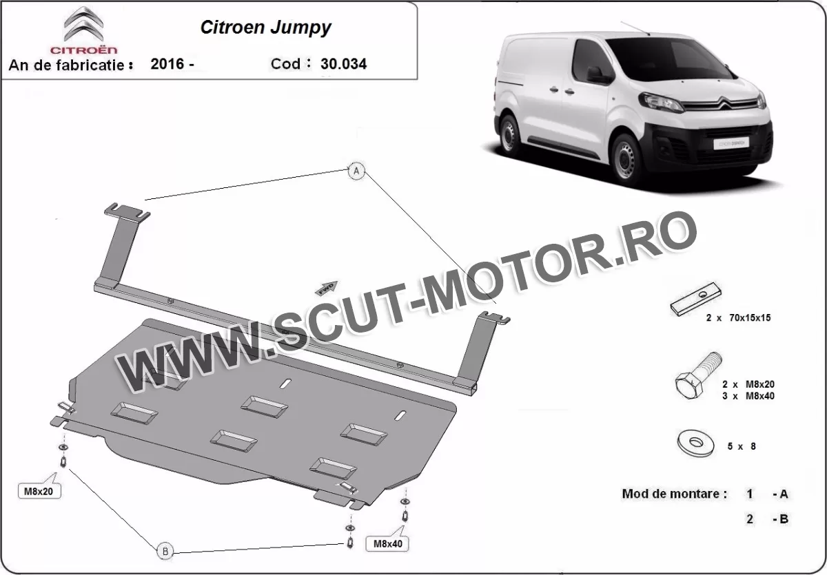 Scut motor Citroen Jumpy Autoutilitară 2016-2024