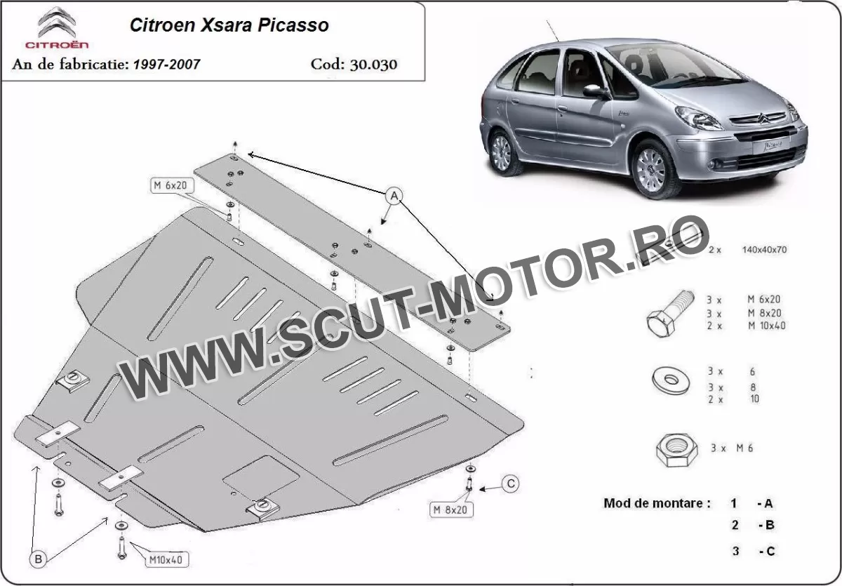 Scut motor și cutie de viteză Citroen Xsara Picasso 1999-2007