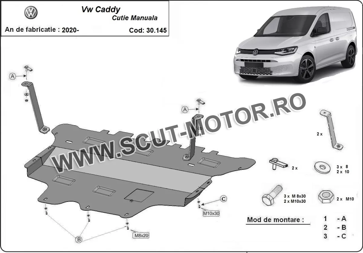 Scut motor VW Caddy 2020-2024