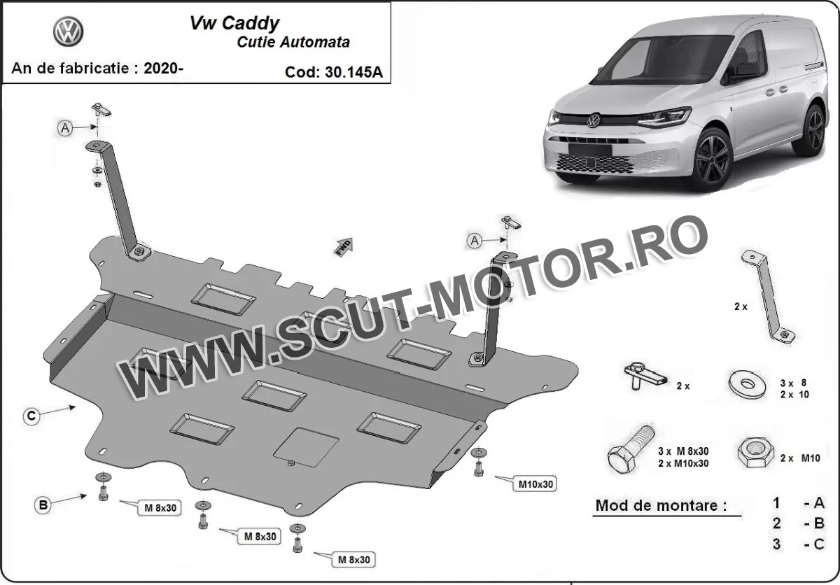 Scut motor VW Caddy - cutie de viteză automată 2020-2024