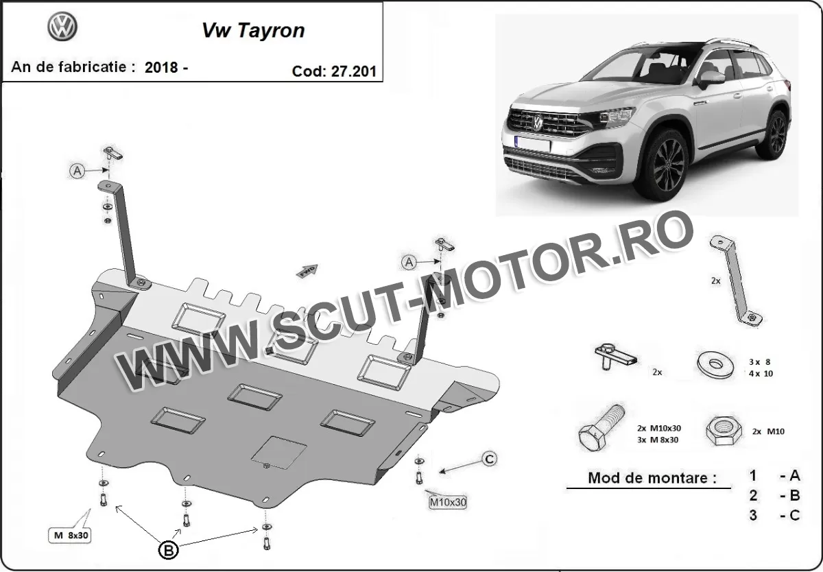 Scut motor VW Tayron 2018-2024