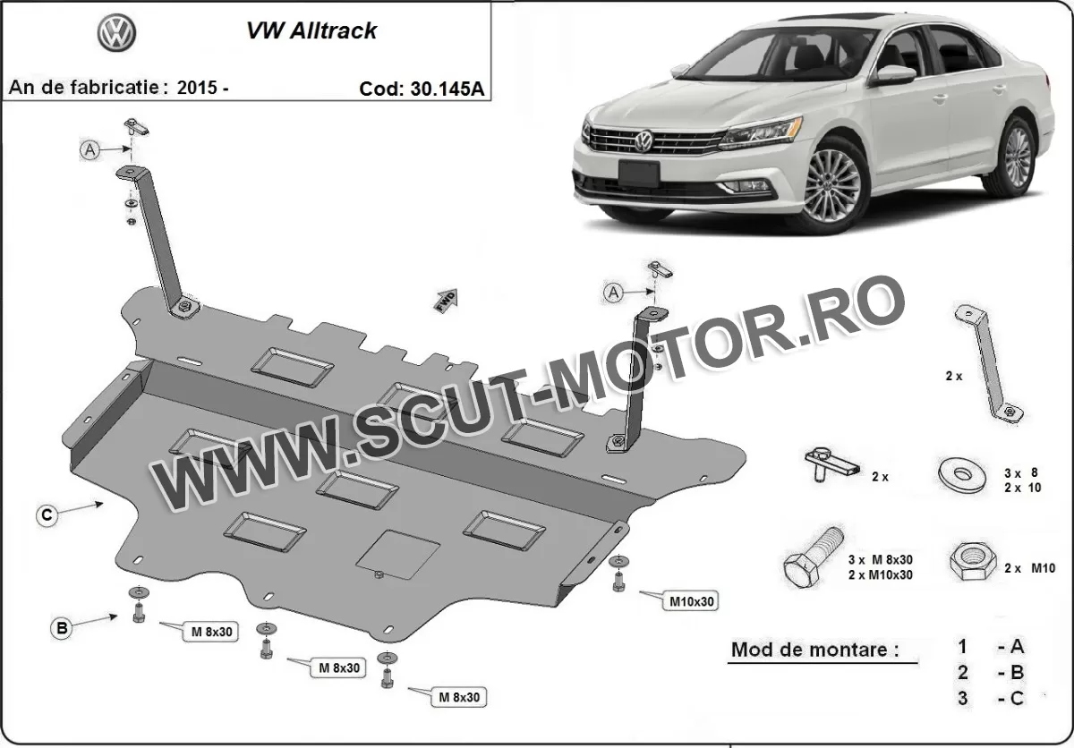 Scut motor Volkswagen Passat Alltrack - cutie de viteză automată 2015-2024