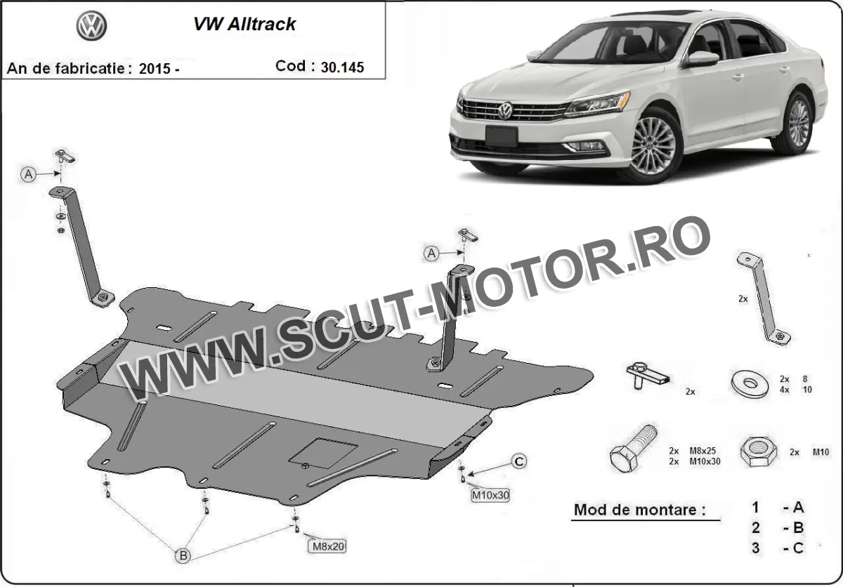 Scut motor Volkswagen Passat Alltrack- cutie de viteză manuală 2015-2024