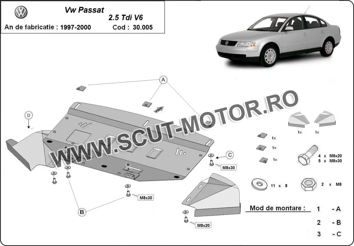 Scut motor VW Passat B5 1997-2000