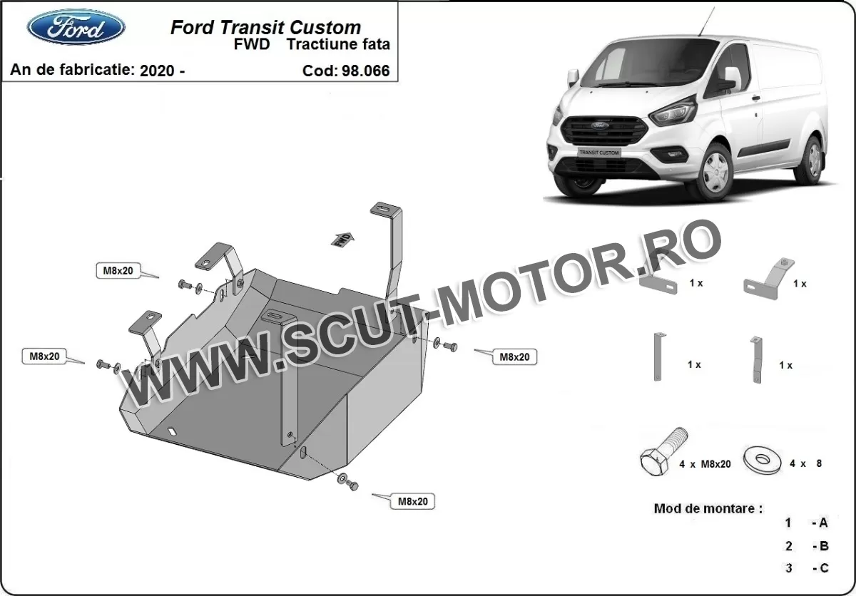 Scut rezervor AdBlue Ford Transit Custom 2020-2024