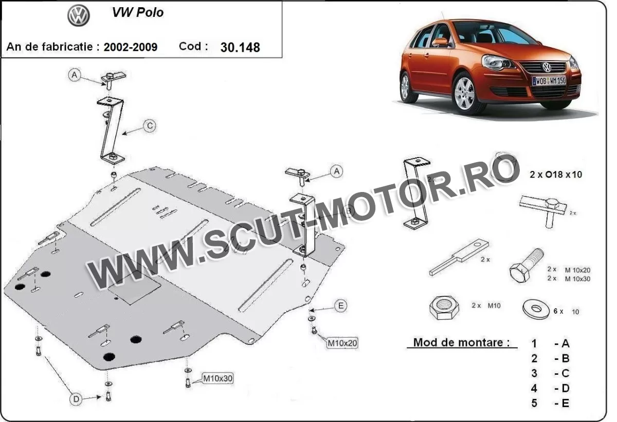 Scut motor VW Polo - diesel 2002-2009