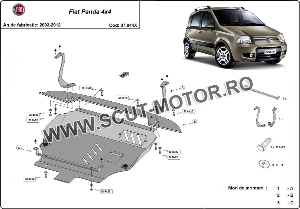 Scut motor Fiat Panda 4x4 2003-2012