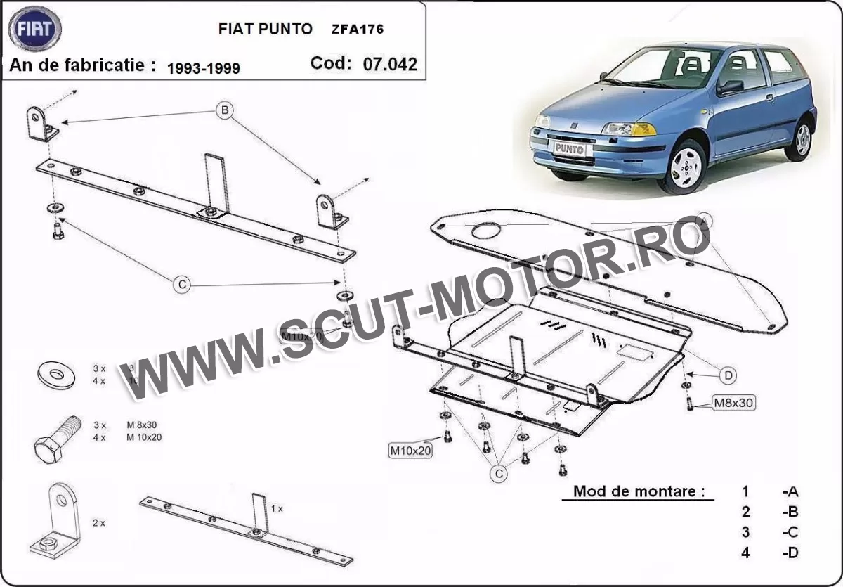 Scut motor Fiat Punto 1993-1999