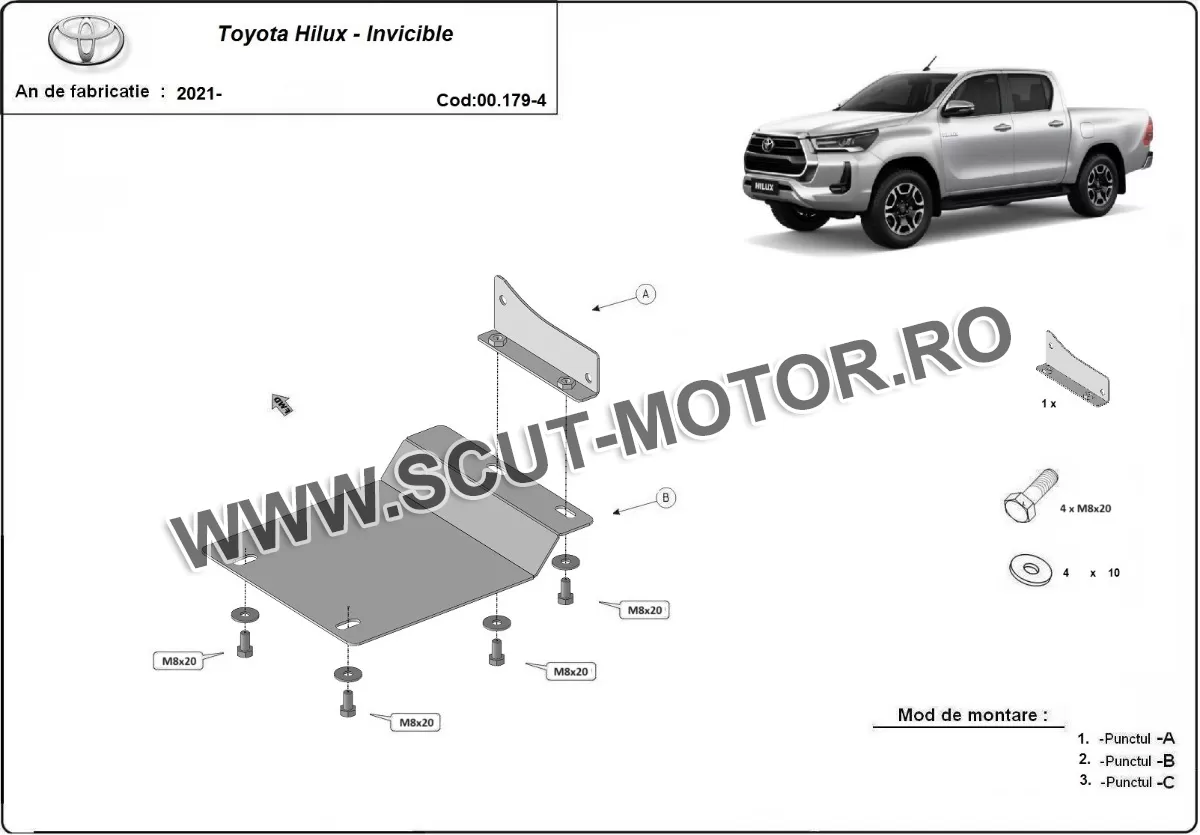 Scut senzor filtru de particule Toyota Hilux 2021-2024