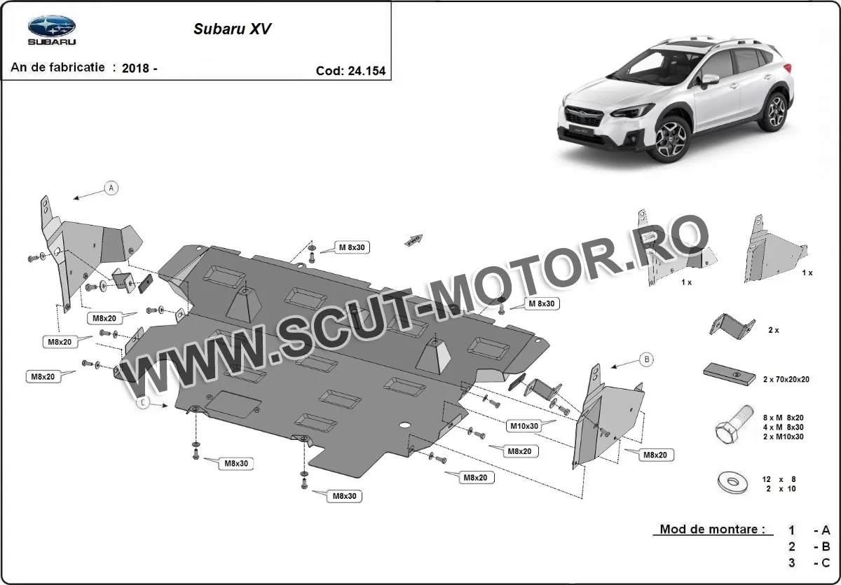 Scut motor metalic Subaru XV 2018-2022