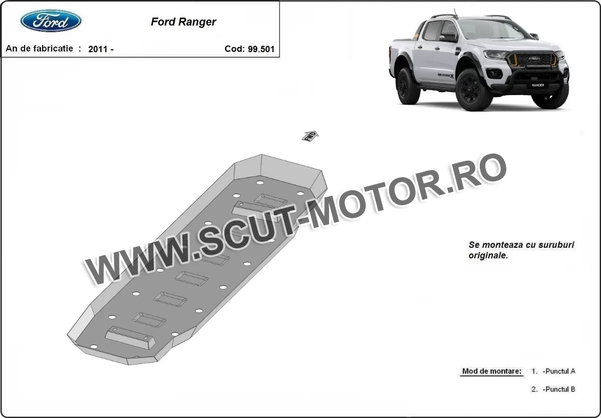 Scut rezervor Ford Ranger 2011-2023