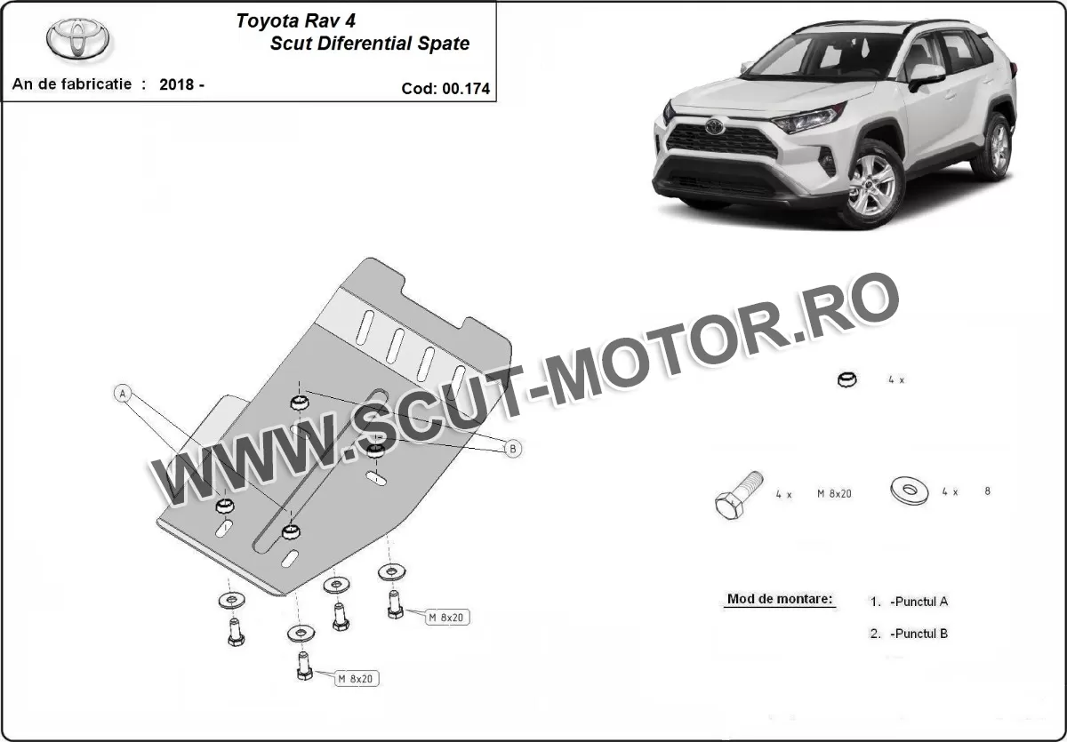 Scut diferențial spate Toyota RAV 4 2018-2024