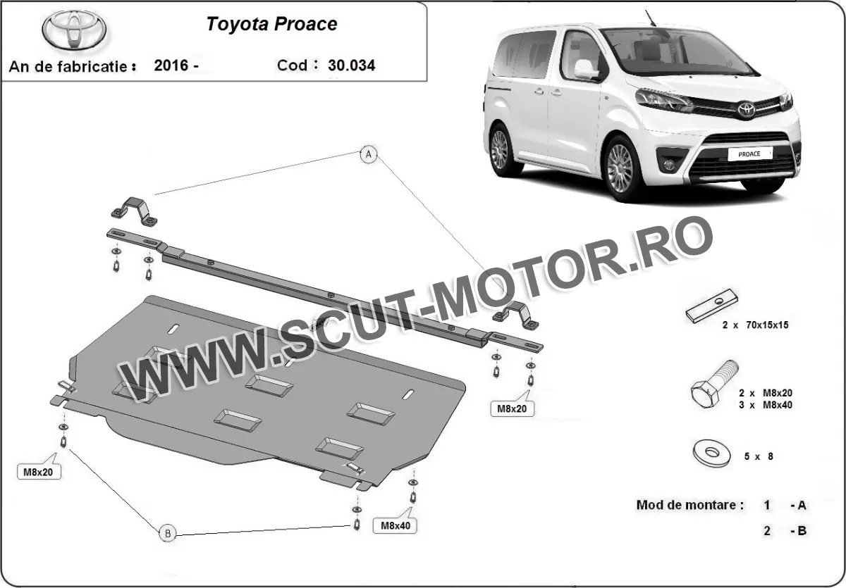 Scut motor Toyota Proace Monovolum 2016-2024