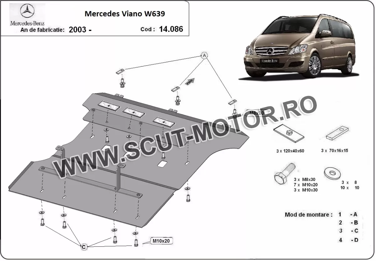 Scut motor Mercedes Viano W639 2003-2024