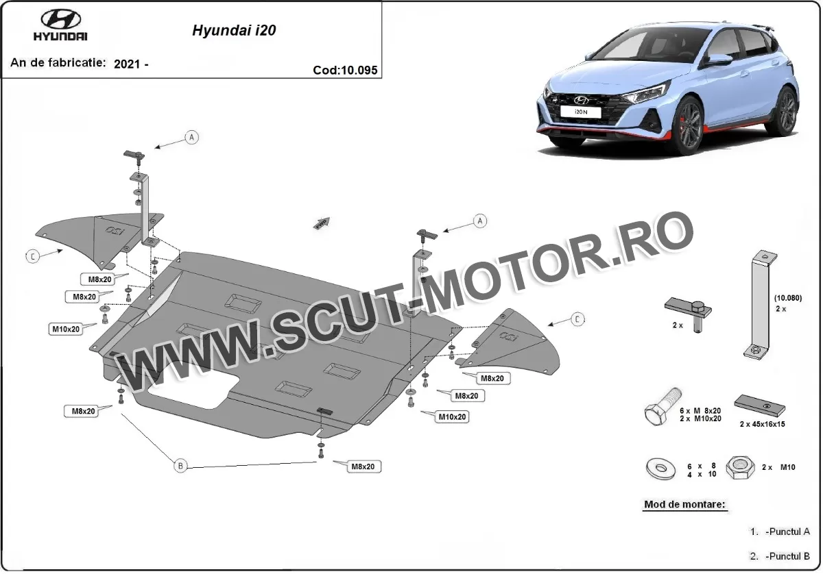 Scut motor Hyundai i20 2021-2024