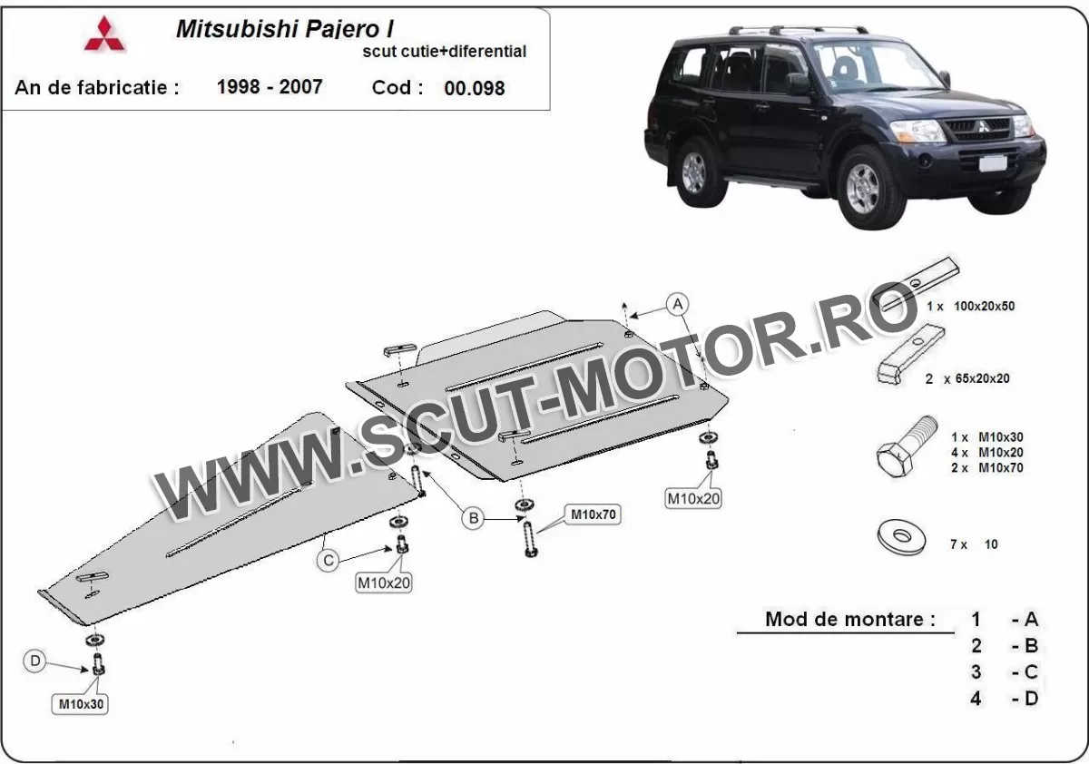 Scut cutie de viteză și diferential Mitsubishi Pajero Sport 1 1998-2007