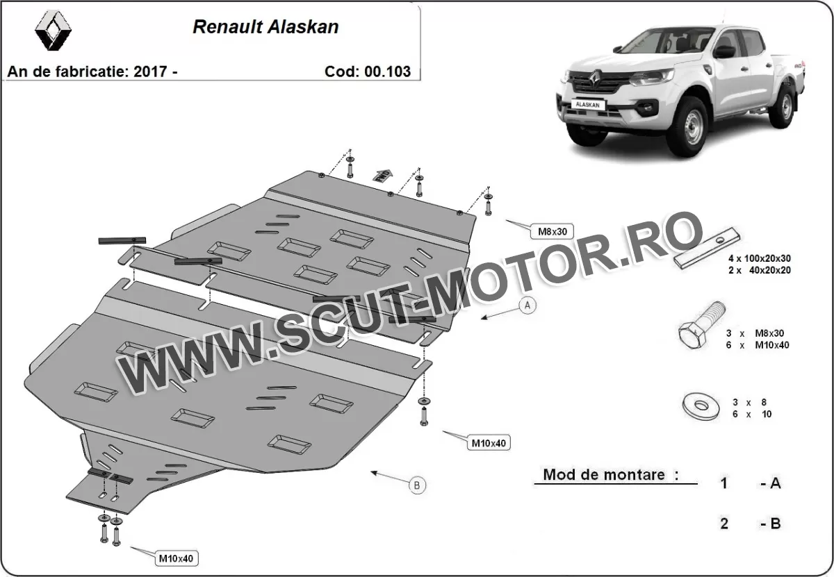 Scut cutie de viteză Renault Alaskan 2017-2024