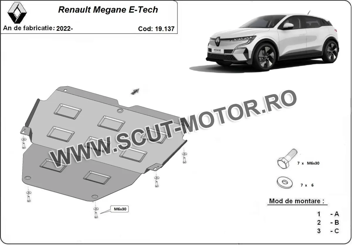 Scut motor Renault Megane E-Tech 2022-2024